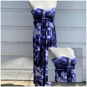 Tie dye style MCM strapless maxi dress size medium
